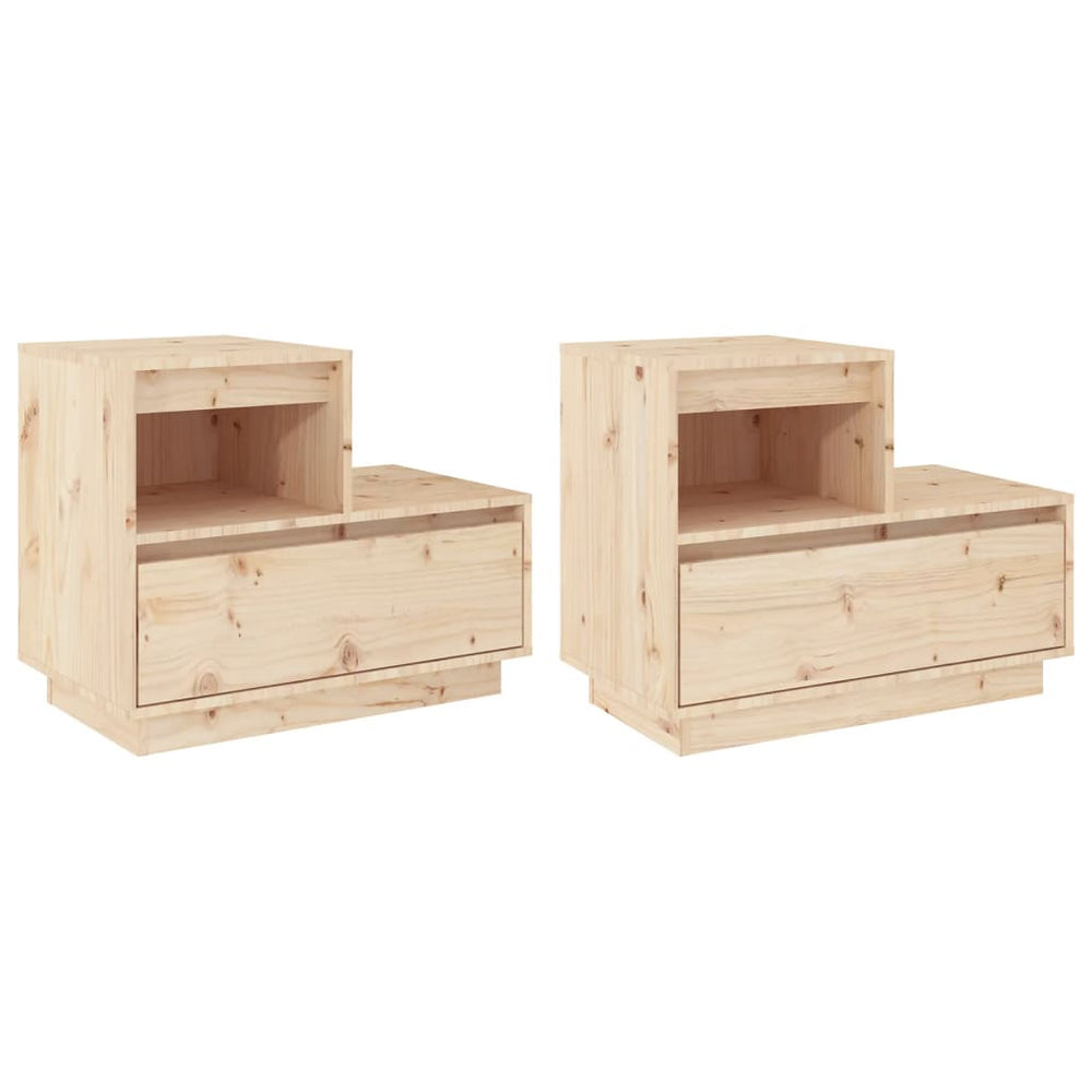Nachtkastjes 2 st 60x34x51 cm massief grenenhout MeubelReus