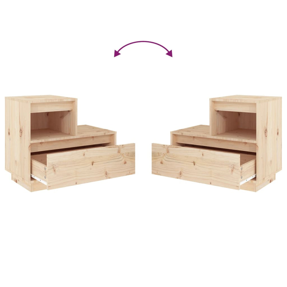 Nachtkastjes 2 st 60x34x51 cm massief grenenhout MeubelReus