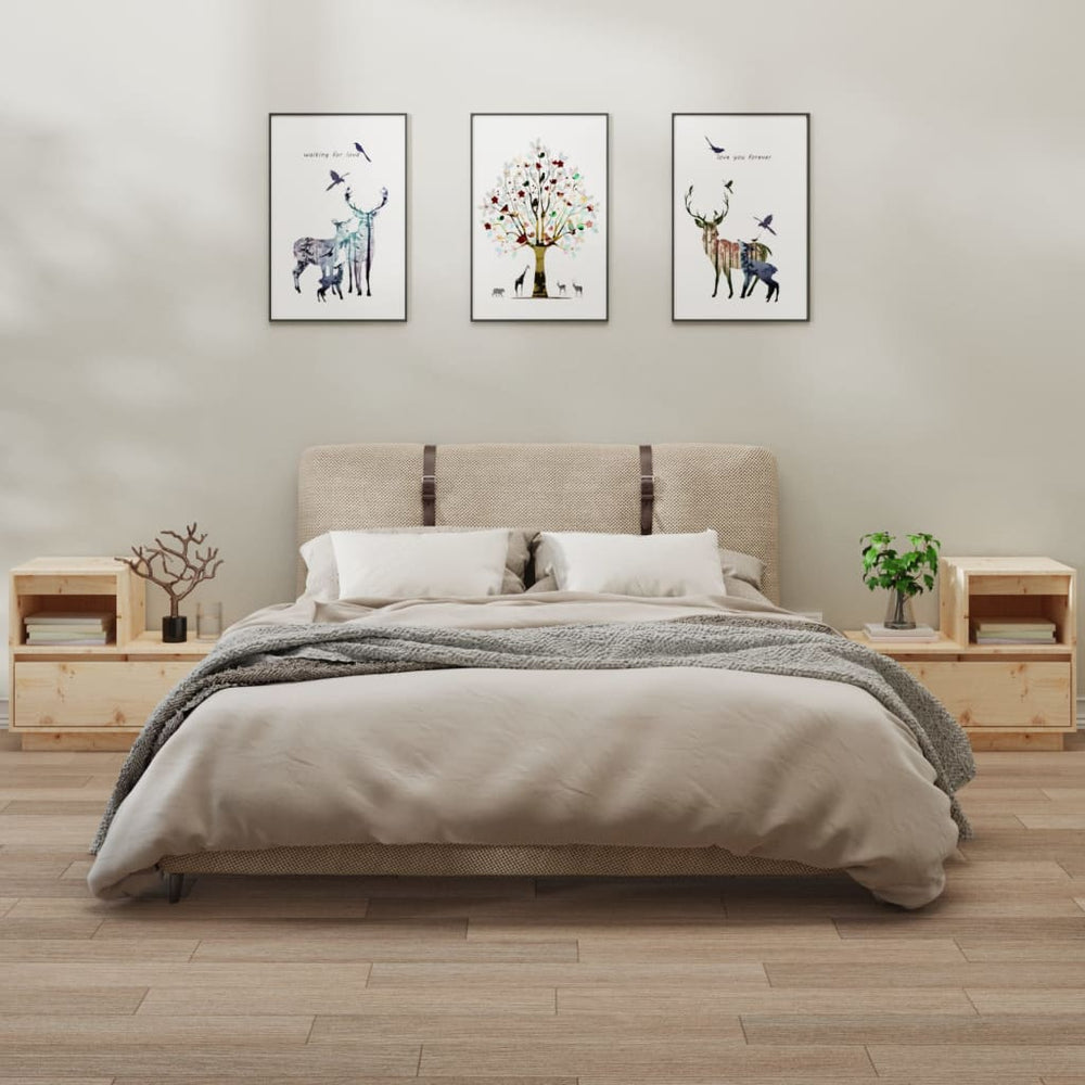 Nachtkastjes 2 st 60x34x51 cm massief grenenhout MeubelReus