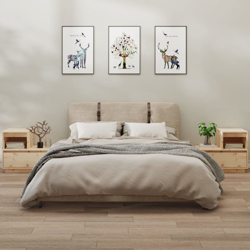 Nachtkastjes 2 st 60x34x51 cm massief grenenhout MeubelReus
