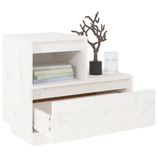 Nachtkastje 60x34x51 cm massief grenenhout wit MeubelReus
