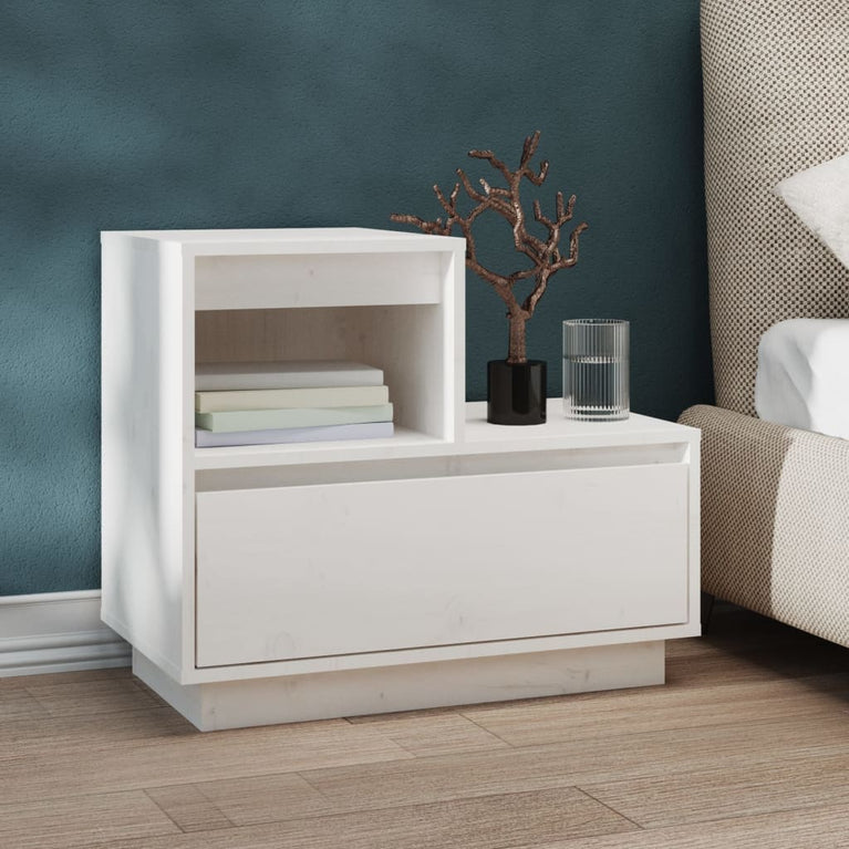 Nachtkastjes 2 st 60x34x51 cm massief grenenhout wit MeubelReus
