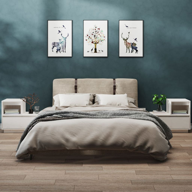 Nachtkastjes 2 st 60x34x51 cm massief grenenhout wit MeubelReus