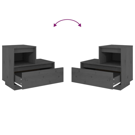 Nachtkastjes 2 st 60x34x51 cm massief grenenhout grijs MeubelReus