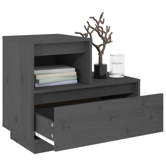 Nachtkastjes 2 st 60x34x51 cm massief grenenhout grijs MeubelReus