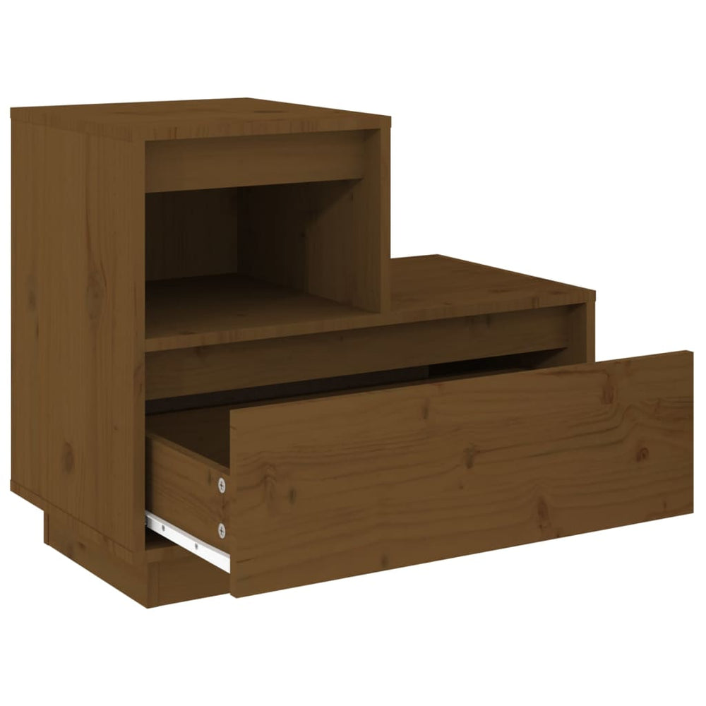 Nachtkastjes 2 st 60x34x51 cm massief grenenhout honingbruin MeubelReus