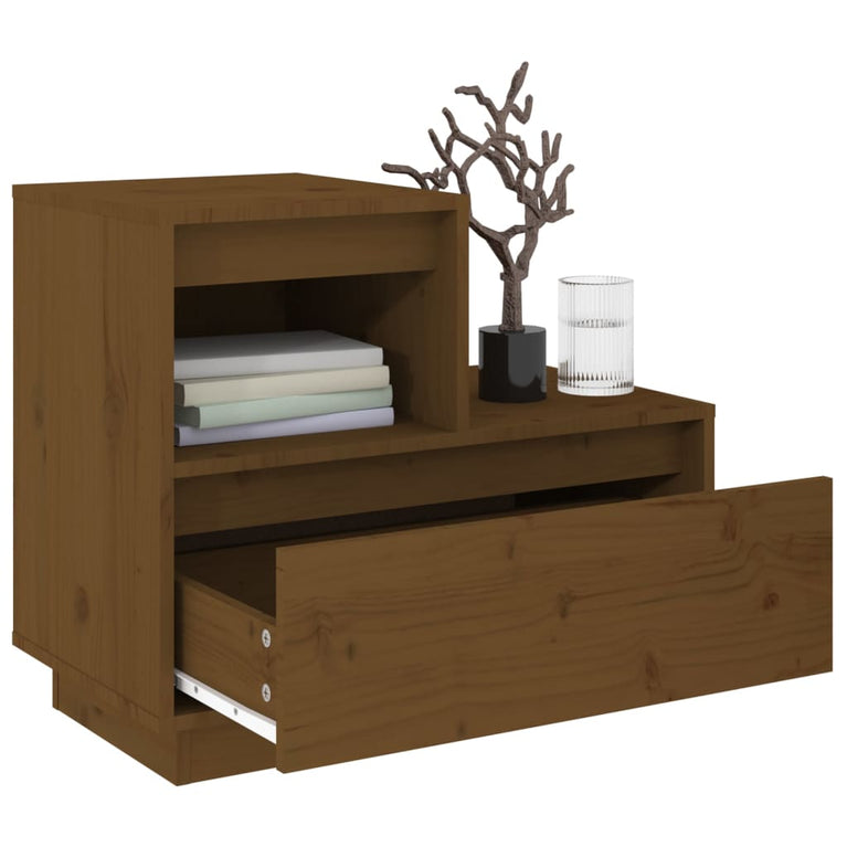 Nachtkastjes 2 st 60x34x51 cm massief grenenhout honingbruin MeubelReus