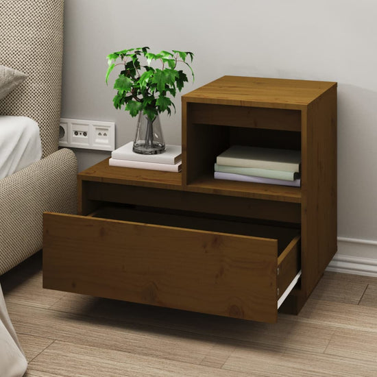 Nachtkastjes 2 st 60x34x51 cm massief grenenhout honingbruin MeubelReus