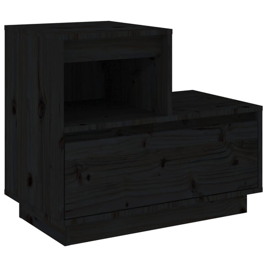 Nachtkastje 60x34x51 cm massief grenenhout zwart MeubelReus
