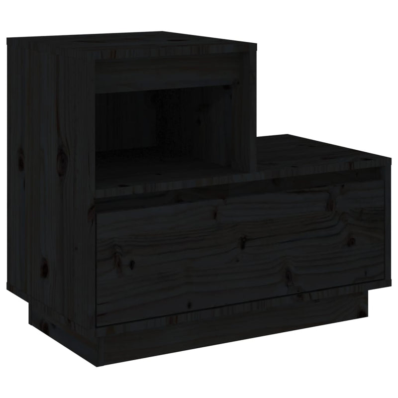 Nachtkastje 60x34x51 cm massief grenenhout zwart MeubelReus