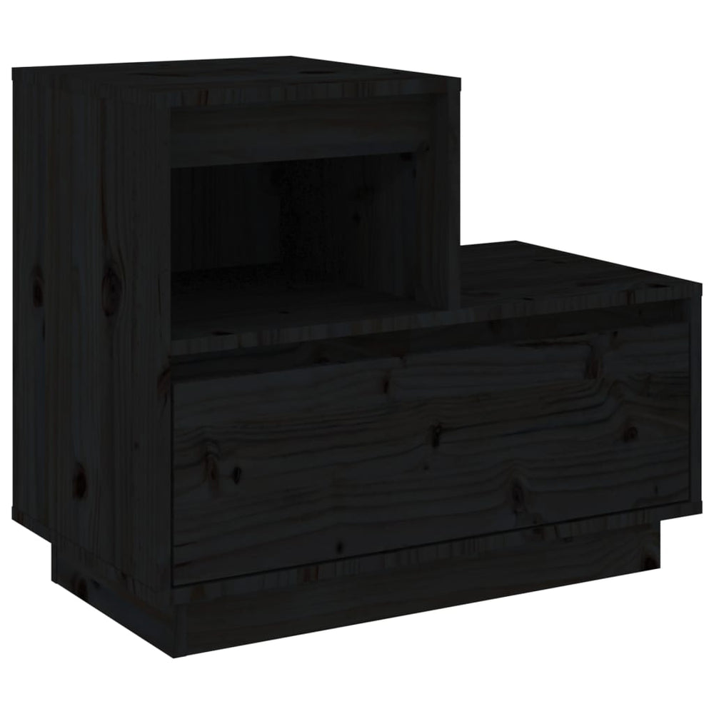 Nachtkastjes 2 st 60x34x51 cm massief grenenhout zwart MeubelReus