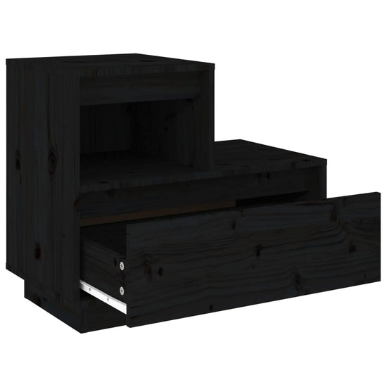 Nachtkastjes 2 st 60x34x51 cm massief grenenhout zwart MeubelReus