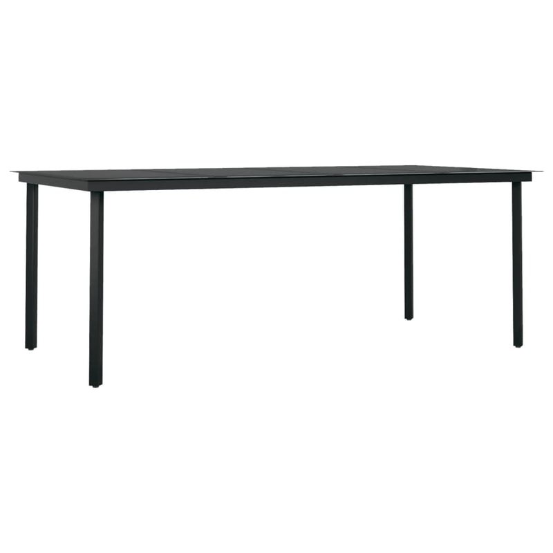 Tuintafel 200x100x74 cm staal en glas zwart MeubelReus