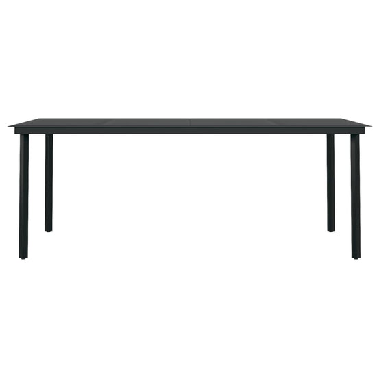 Tuintafel 200x100x74 cm staal en glas zwart MeubelReus