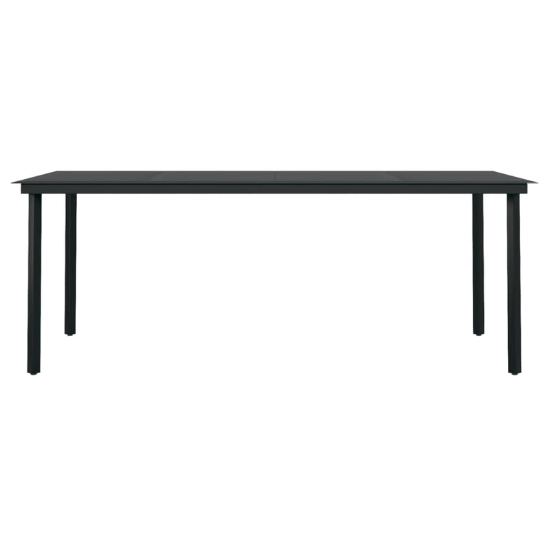 Tuintafel 200x100x74 cm staal en glas zwart MeubelReus