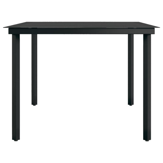 Tuintafel 200x100x74 cm staal en glas zwart MeubelReus