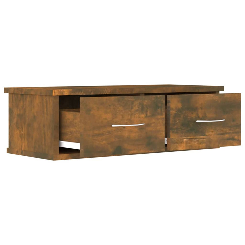 Wandkast 60x26x18,5 cm bewerkt hout gerookt eikenkleurig MeubelReus