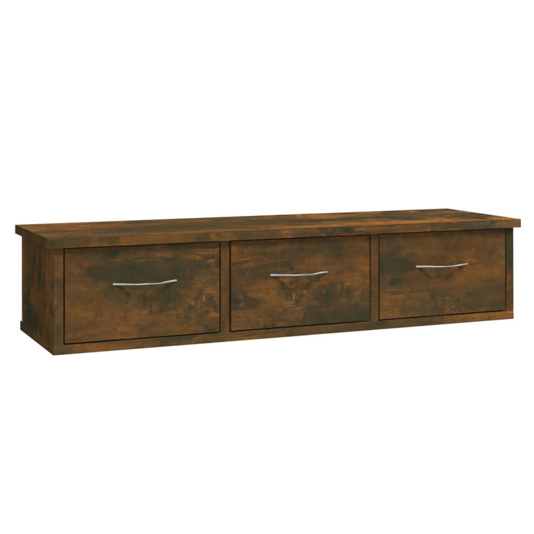 Wandkast 88x26x18,5 cm bewerkt hout gerookt eikenkleurig MeubelReus