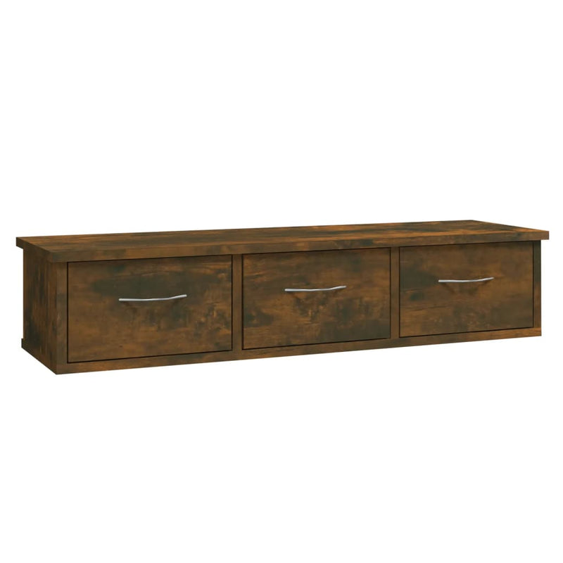 Wandkast 88x26x18,5 cm bewerkt hout gerookt eikenkleurig MeubelReus