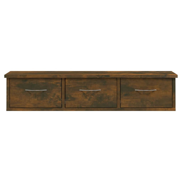 Wandkast 88x26x18,5 cm bewerkt hout gerookt eikenkleurig MeubelReus