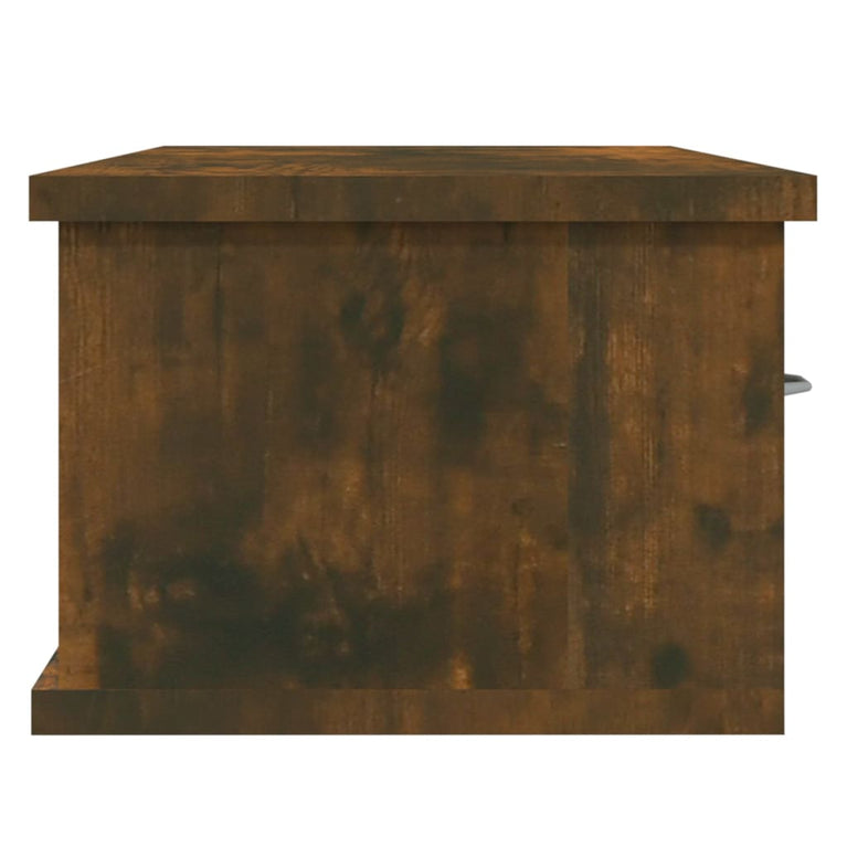 Wandkast 88x26x18,5 cm bewerkt hout gerookt eikenkleurig MeubelReus