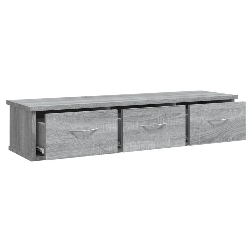 Wandkast 88x26x18,5 cm bewerkt hout grijs sonoma eikenkleurig MeubelReus