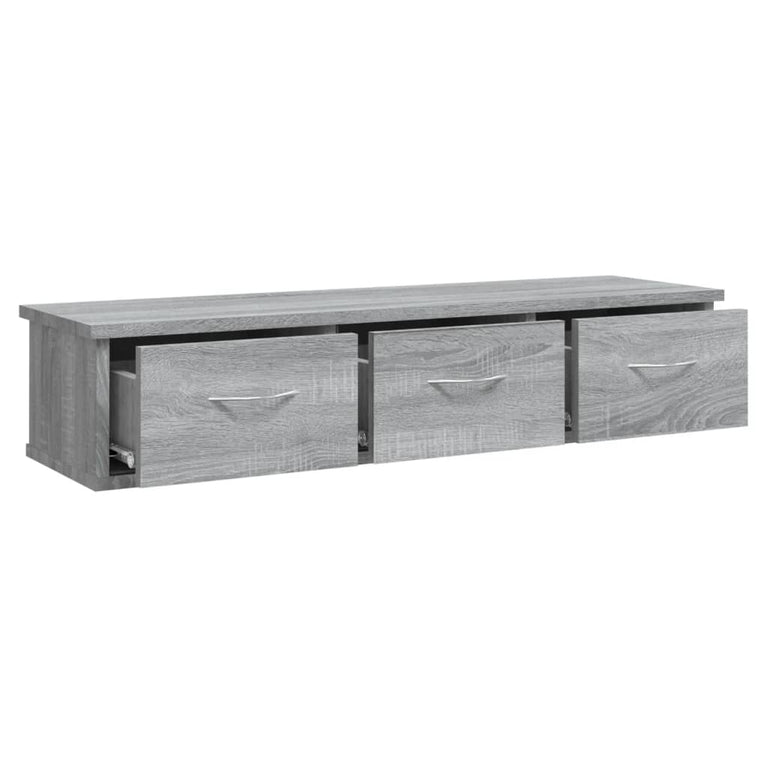 Wandkast 88x26x18,5 cm bewerkt hout grijs sonoma eikenkleurig MeubelReus