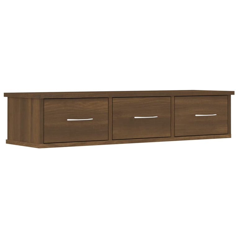 Wandkast 88x26x18,5 cm bewerkt hout bruin eikenkleur MeubelReus
