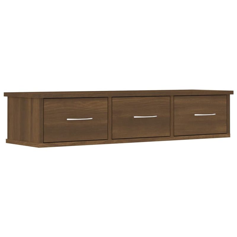 Wandkast 88x26x18,5 cm bewerkt hout bruin eikenkleur MeubelReus