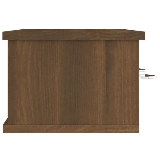 Wandkast 88x26x18,5 cm bewerkt hout bruin eikenkleur MeubelReus
