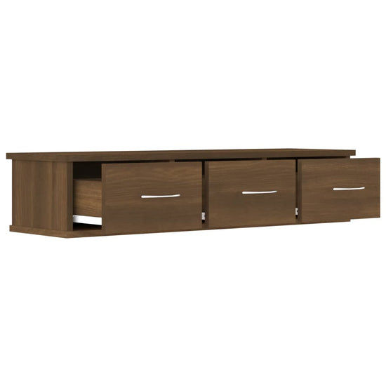Wandkast 88x26x18,5 cm bewerkt hout bruin eikenkleur MeubelReus