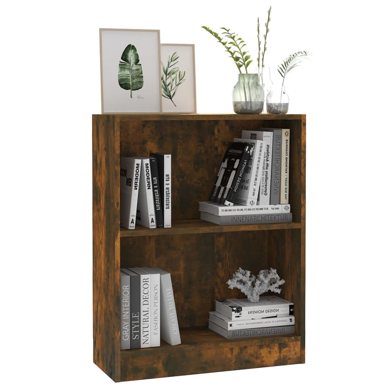 Boekenkast 60x24x74,5 cm bewerkt hout gerookt eikenkleurig MeubelReus