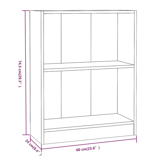 Boekenkast 60x24x74,5 cm bewerkt hout gerookt eikenkleurig MeubelReus