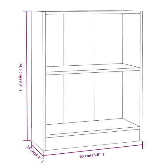 Boekenkast 60x24x74,5 cm bewerkt hout grijs sonoma eikenkleurig MeubelReus
