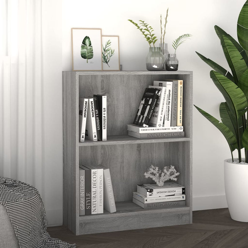 Boekenkast 60x24x74,5 cm bewerkt hout grijs sonoma eikenkleurig MeubelReus