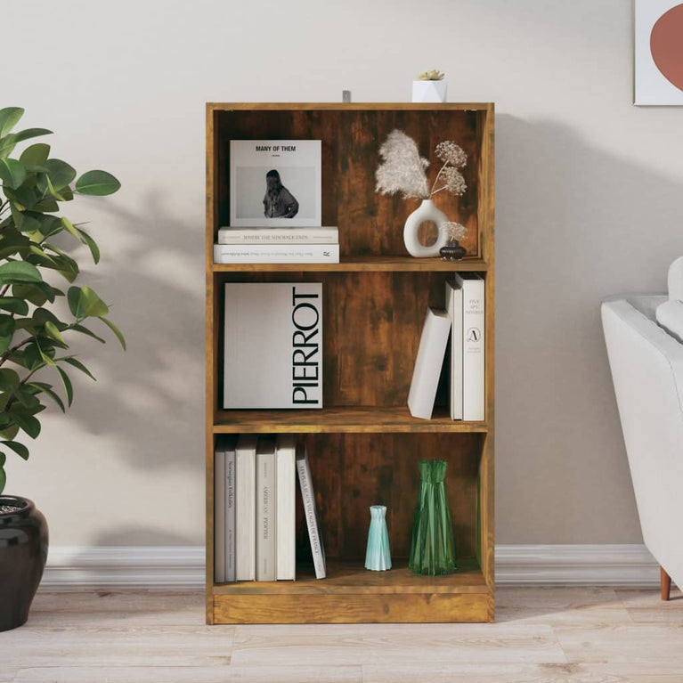 Boekenkast 60x24x109 cm bewerkt hout gerookt eikenkleurig MeubelReus