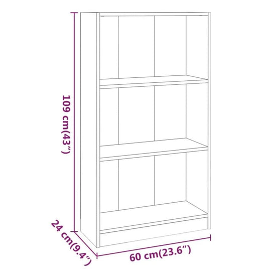 Boekenkast 60x24x109 cm bewerkt hout gerookt eikenkleurig MeubelReus
