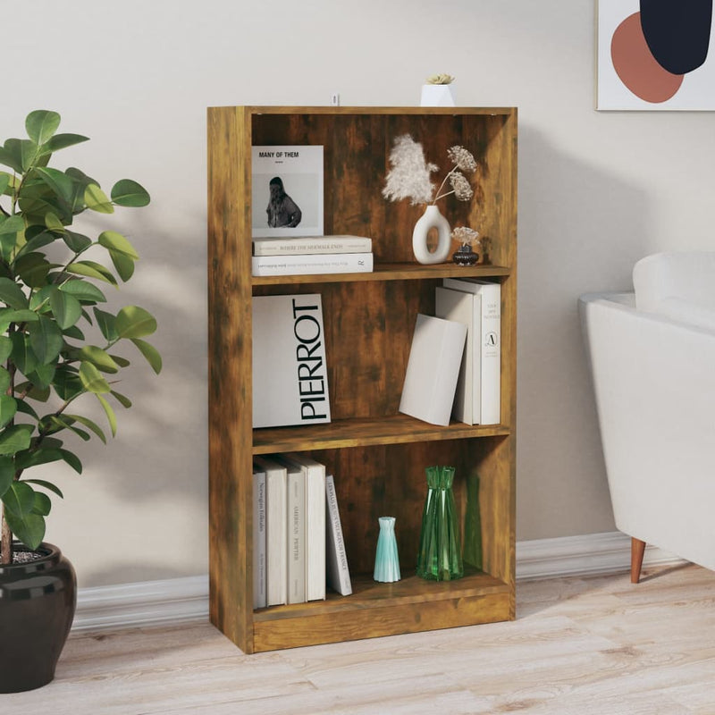 Boekenkast 60x24x109 cm bewerkt hout gerookt eikenkleurig MeubelReus