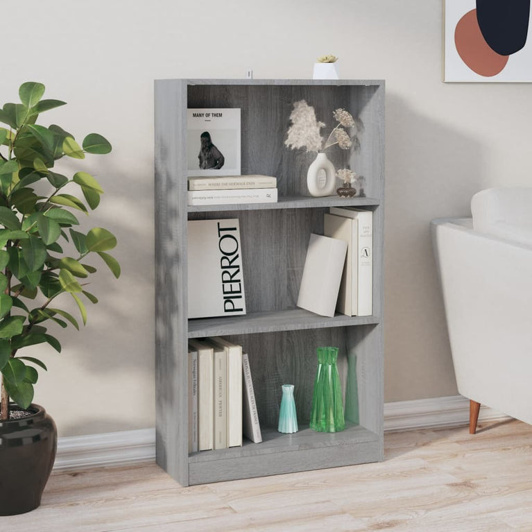Boekenkast 60x24x109 cm bewerkt hout grijs sonoma eikenkleurig MeubelReus