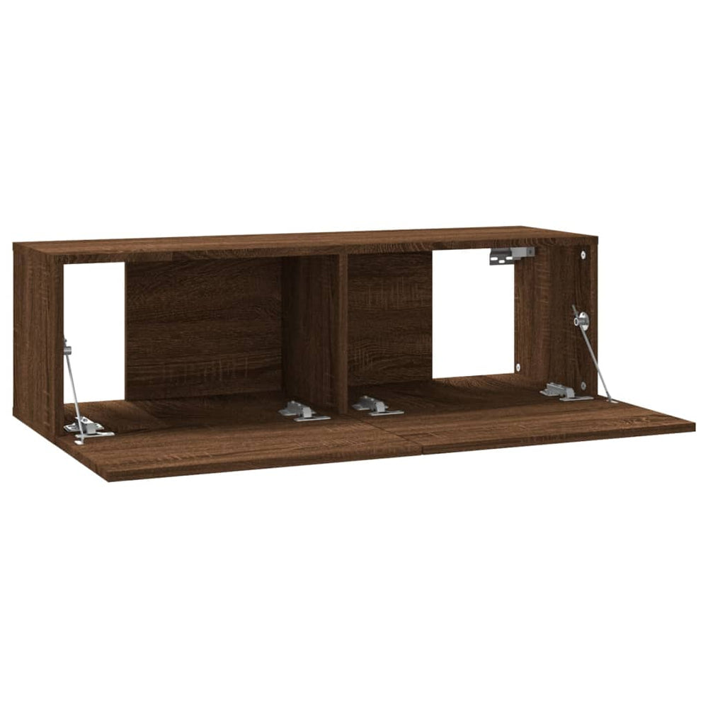 Tv-wandmeubel 100x30x30 cm bewerkt hout bruin eikenkleur MeubelReus