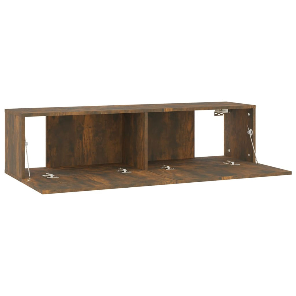 Tv-wandmeubel 120x30x30 cm bewerkt hout gerookt eikenkleurig MeubelReus