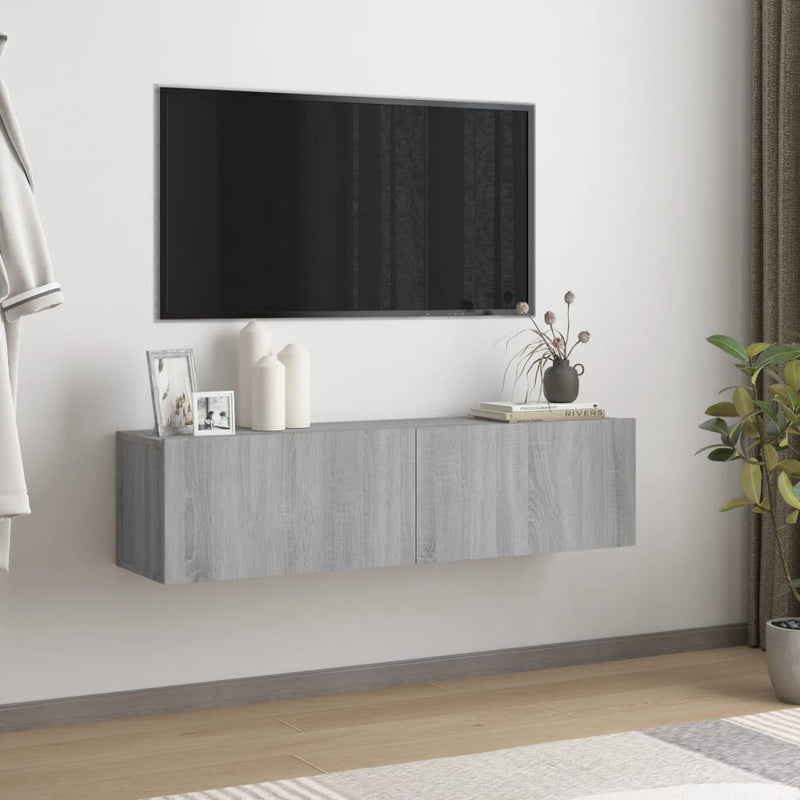 Tv-wandmeubel 120x30x30 cm bewerkt hout grijs sonoma eiken MeubelReus