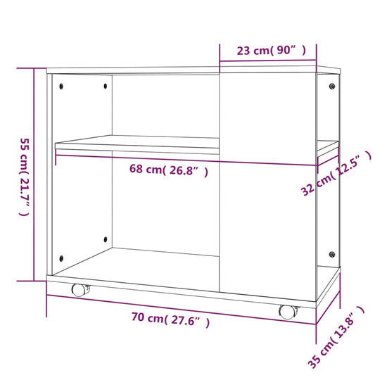 Bijzettafel 70x35x55 cm bewerkt hout grijs sonoma eikenkleurig MeubelReus