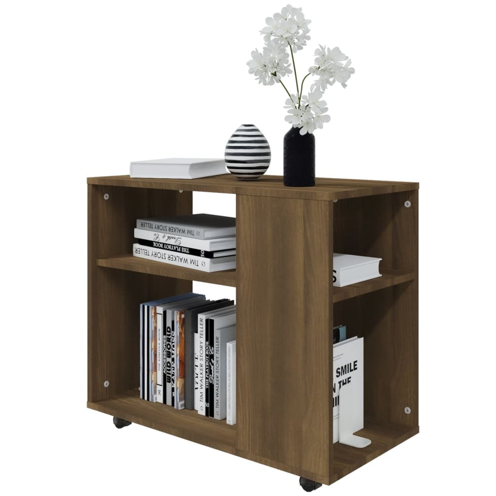 Bijzettafel 70x35x55 cm bewerkt hout bruin eikenkleur MeubelReus