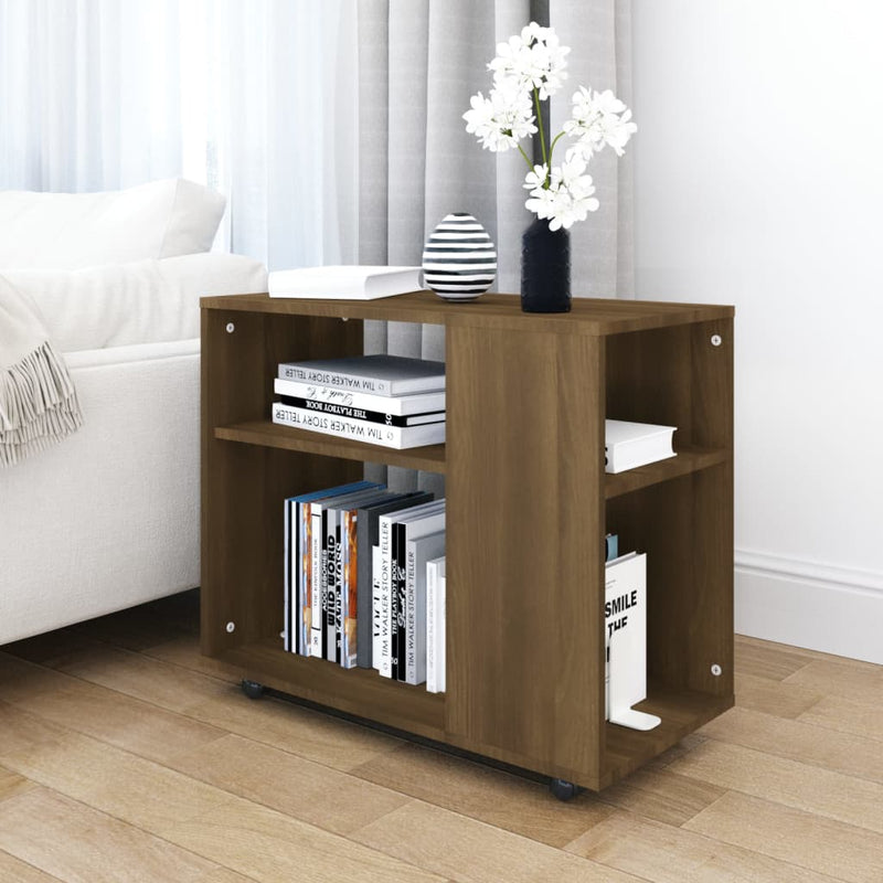 Bijzettafel 70x35x55 cm bewerkt hout bruin eikenkleur MeubelReus