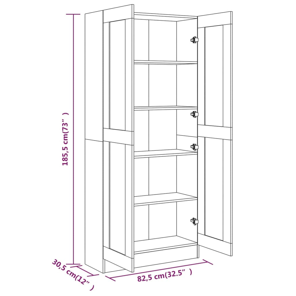 Boekenkast 82,5x30,5x185,5 cm bewerkt hout gerookt eikenkleurig MeubelReus