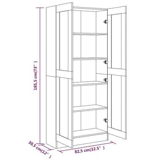 Boekenkast 82,5x30,5x185,5 cm bewerkt hout gerookt eikenkleurig MeubelReus