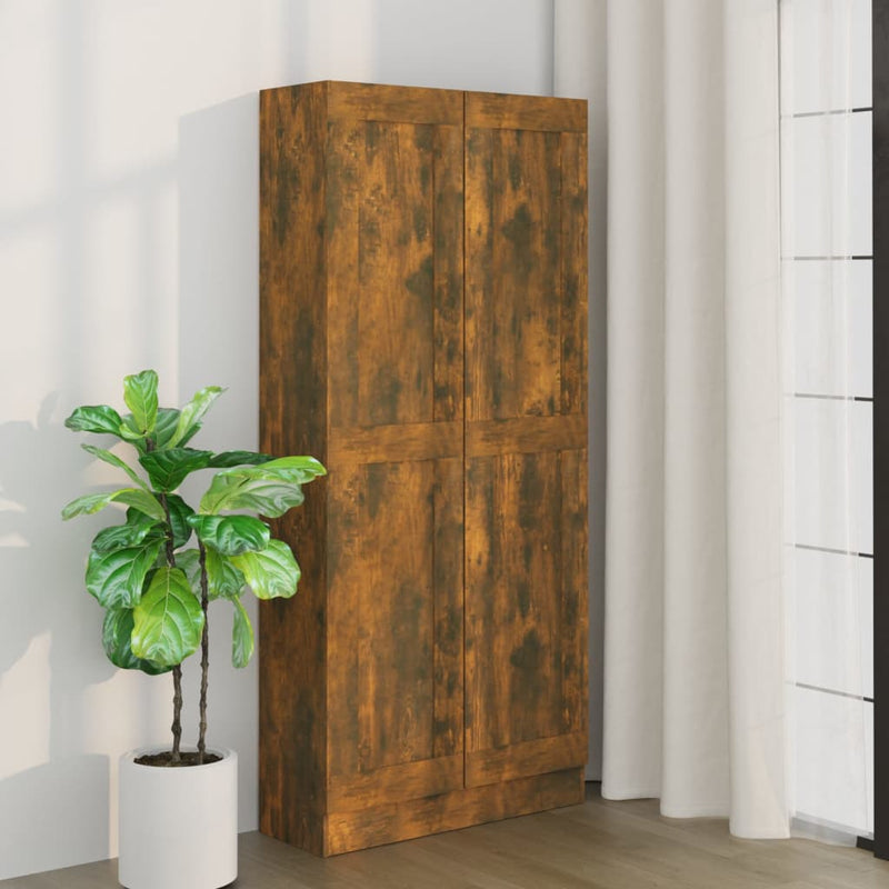Boekenkast 82,5x30,5x185,5 cm bewerkt hout gerookt eikenkleurig MeubelReus