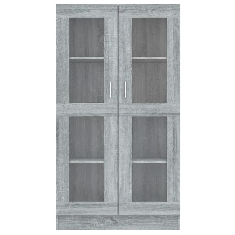 Vitrinekast 82,5x30,5x150 cm bewerkt hout grijs sonoma eiken