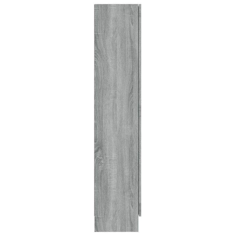 Vitrinekast 82,5x30,5x150 cm bewerkt hout grijs sonoma eiken